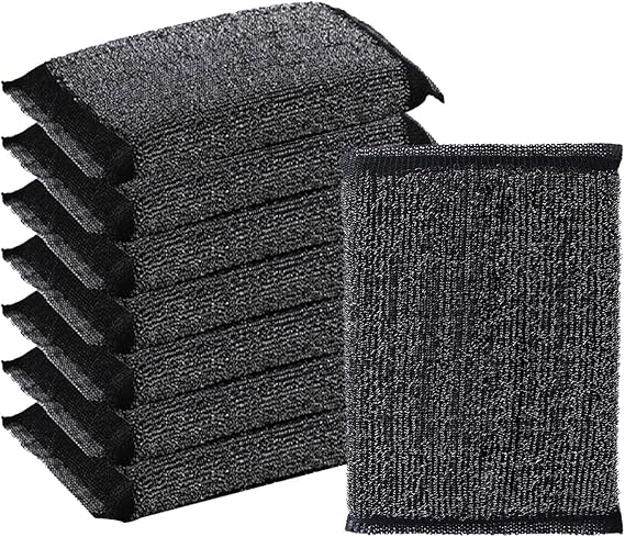 8 Pack Wire Washing Sponge Scourer, Non Scratch Scrubbing Metal Scourer, Dual-Sided Dishwashing Sponge, Reusable Wire Dishcloth Steel Sponge for Washing Dishes, Pots, Pans