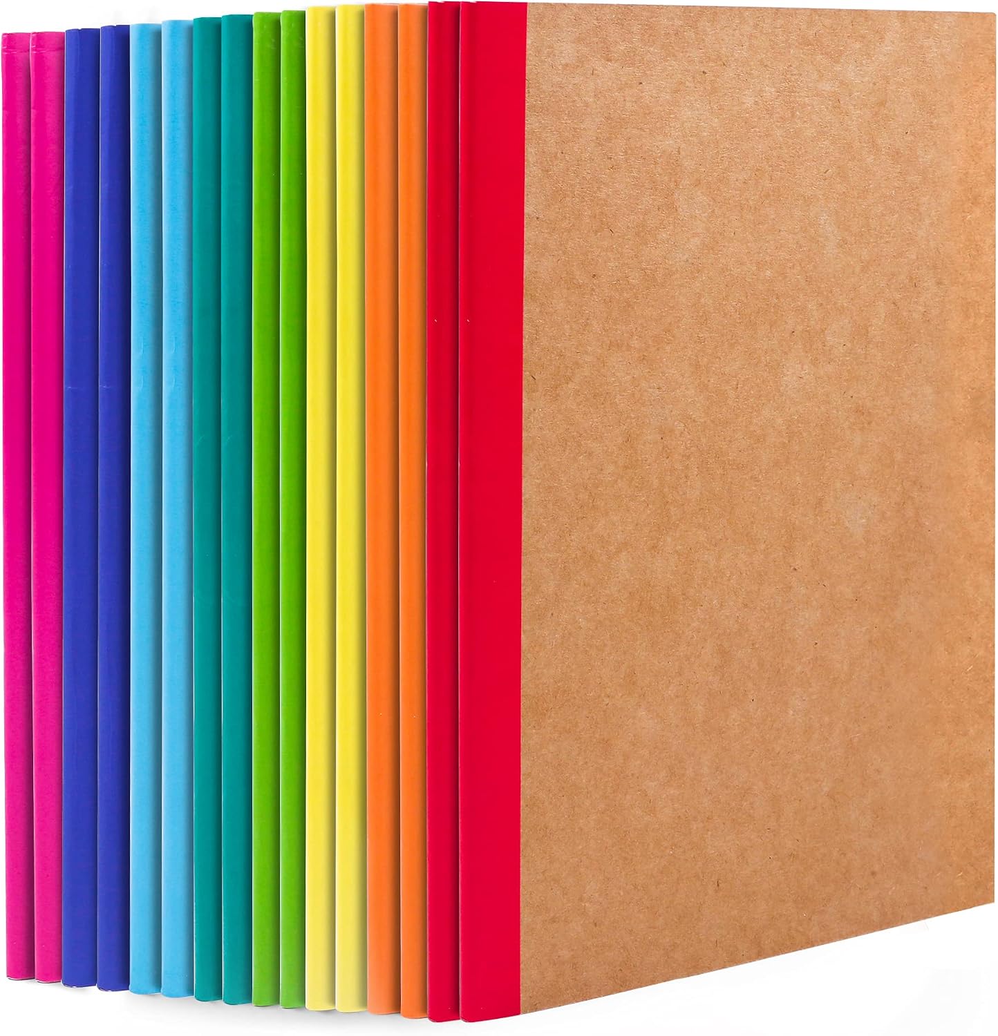 16 Pack Kraft Notebooks A5, Feela 60 Pages Lined Notepad Journal Bulk, Soft Brown Cover Multipack Notebook for Students Travelers Making Plans, Writing Memos Office School Supplies, 14X21cm