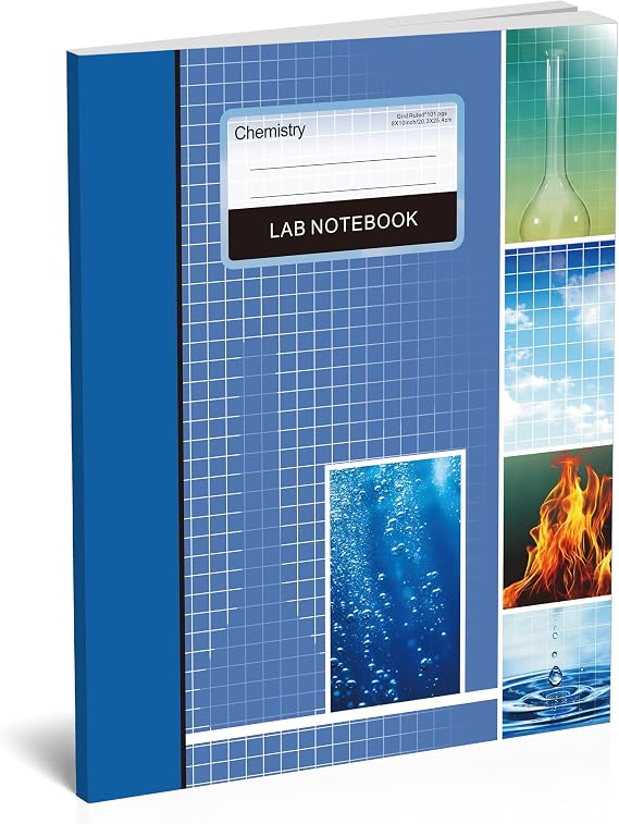Yeplan Lab Notebook Chemistry Laboratory Notebook for Science Students and Researchers – 101 Pages, 8 x 10 Inch – Perfect Bound Composition Book for Scientific Experiments, and Research Documentation
