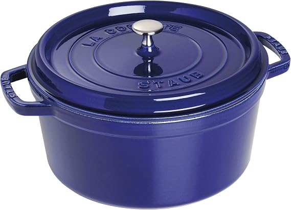 STAUB Cast Iron Roaster/Cocotte, Round, 28 cm, 6.7 L, Dark Blue