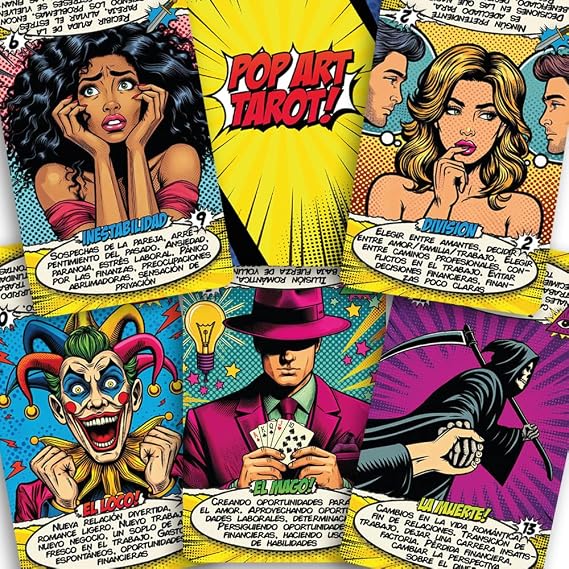Tarot Pop Art: Tarot Cards in Spanish, 78 Cards with Meanings