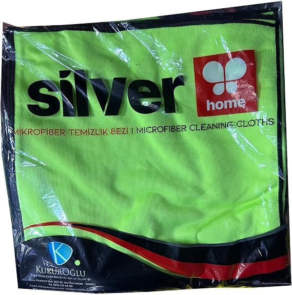 Silver Home Mikrofiber Bez Temizlik Toz Cam Bezi - 40 x 40 Cm. - 5 Adet