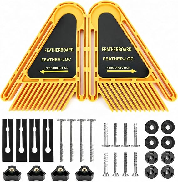 QWORK Featherboards Set Spring Loc Board for Saw Table Router Table