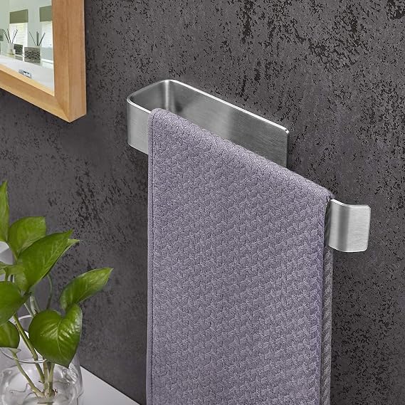 DELTAHOME Paslanmaz Çelik Havluluk 27cm Uzun - Kendinen Yapışkanlı - Havlu Askısı Model: Stuttgart