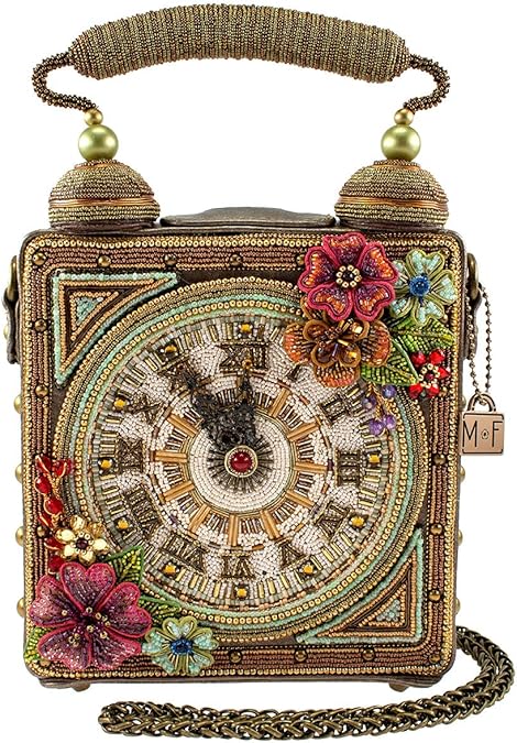 MARY FRANCES Women's Time of Your Life Top Handle Clock Handbag, Multi