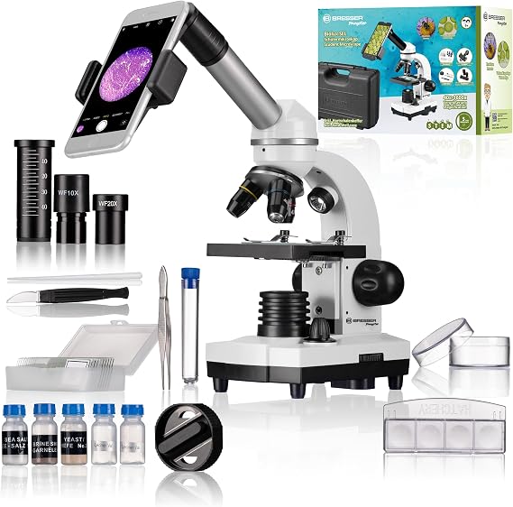 Bresser Biolux Sel Student Microscope Set with Illumination, Mobile Phone Adapter, Hard Case, Experiment Set and Many Accessories