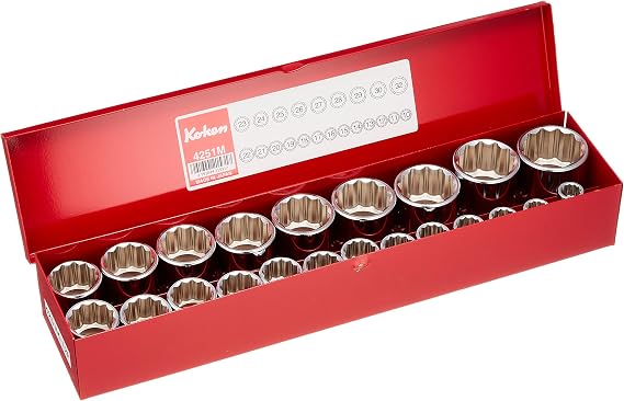 Koken 4251M 1/2 0.5 inches 12.7 mm SQ. Socket Set of 22
