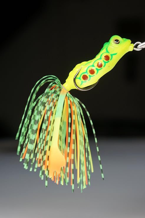FISHIN ADDICT Frog top surface weed-less fishing lure MARDI GRAS FROG