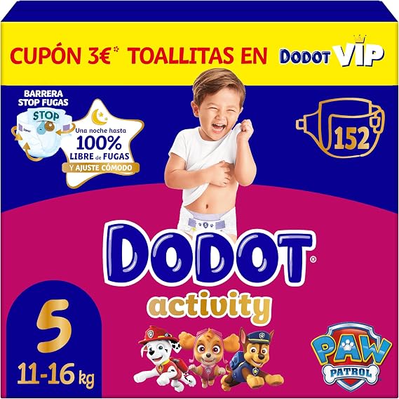 Dodot Activity Baby Diapers Size 5 (11-16 kg), 152 Nappies, Our No.1 in