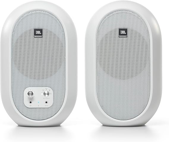 JBL 1 Series 104 Compact Powered Desktop Reference Monitors Bluetooth Version - White (sold as pair)