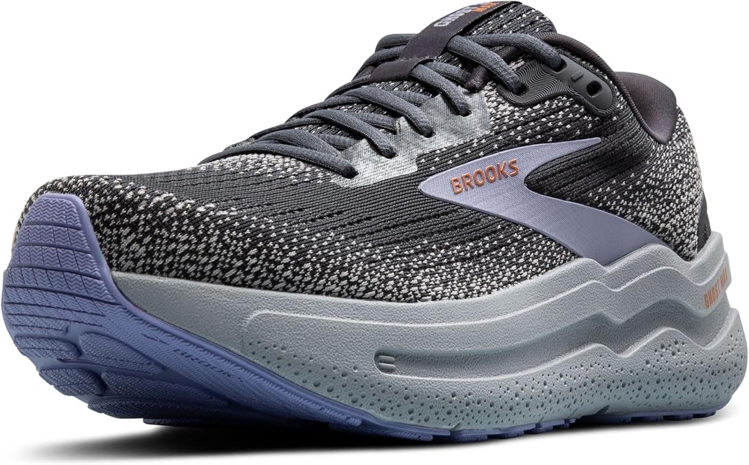 Brooks Women's Ghost Max 2 Neutral Running & Walking Shoe, Ebony/Sweet Lavender/Alloy , 7 Wide