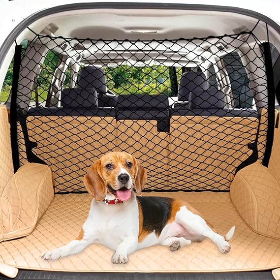 Back Seat Barrier Net for Mercedes Benz CClass AMG A35 A45 AMG E53/ E63, Pet Car Divider Adjustable Dog Isolation Net Dog Car Divider Barrier Ne,Black-60cm*110cm