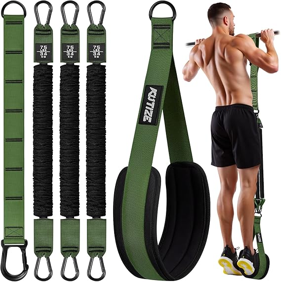KUTIZE Pull Up Assistance Bands, Pull Up Bar Resistance Bands, Pull Up Bands for Enhanced Strength Training, Muscle Training, 3 Heavy-Duty Adjustable Pull Up Assist Strap & Comfortable Foot Strap