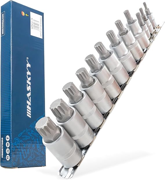 HASKYY XZN M4 M5 M6 M8 M9 M10 M11 M12 M13 M14 M16 M18 Multi Tooth Socket Set 12 Pcs