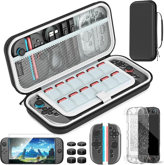 HEYSTOP Case for Nintendo Switch 2 Accessories Set Switch 2 Travel Protective Case Dockable Protective Case with Switch 2 Screen Protector for Nintendo Switch 2 Console