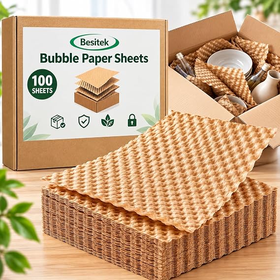 Bubble Paper Wrap Sheets for Packing,Moving,30x30cm 100 Sheets