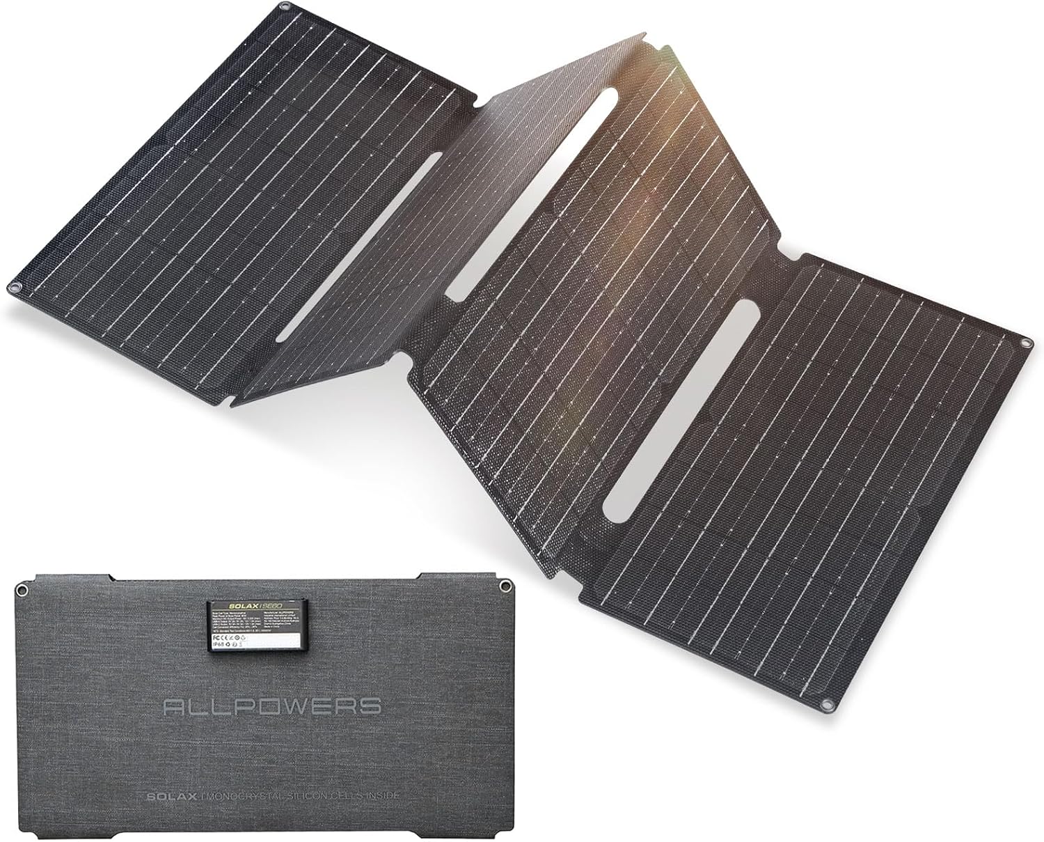 ALLPOWERS Foldable Solar Panel 60W, Portable Solar Panel kit, Foldable Solar Charger for Portable Power Station, Solar Generator Camping, Laptops, Outdoor, Camping, RV, Motorhome, Balcony, Garden