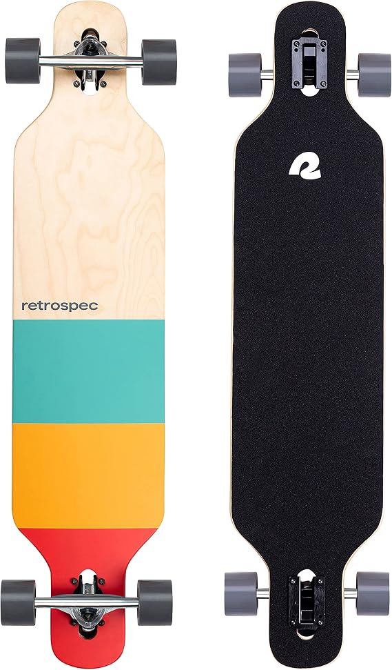 Retrospec Rift Drop-Through Longboard Skateboard Complete