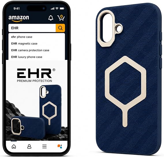 Ehr. iPhone 17 ile Uyumlu Magsafe Wireless Şarj Özellikli Kamera Korumalı Beats Süet Desenli içi Kadife Silikon Arka Kapak (Mavi, iPhone 17)
