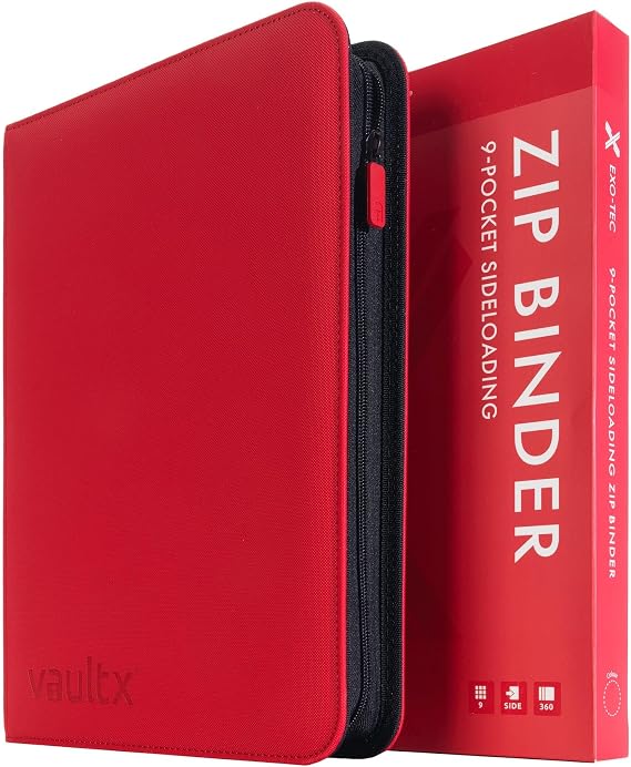 Vault X 9 Pocket Zip Trading Card Binder 360 Cards Exo-Tec (Red)