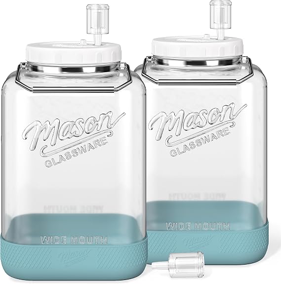 Absovetu Large Fermentation Jars with Lids and Airlocks 7.5 Litre, 2 Pack