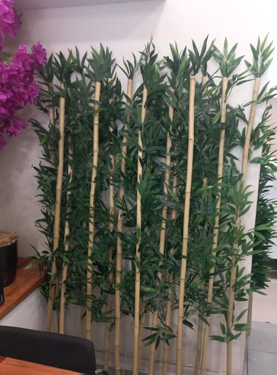 1 adet Dekoratif Yapay Bambu çubuğu, 150 cm,boyunda Üzerinde 15 adet Yaprak mevcut olup, Doğal Gerçek Fırınlanmış Bambudur