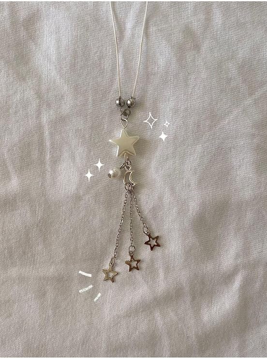 Starry Night y2k coquette Phone Charm, Tek Ebat, bettymettys30, beyaz, Kadın