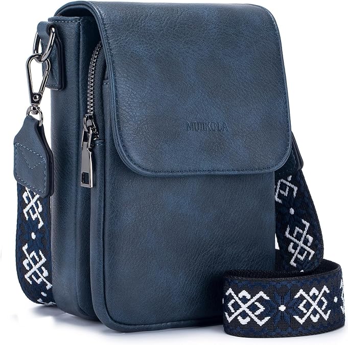 MUIIKOLA Small Shoulder Bag,Mobile Shoulder Bag,Women Mobile Bag with Touch Screen,PU Leather Shoulder Bag with Strap and Transparent Screen