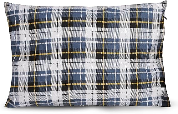 REDCAMP Small Camping Pillow for Adults,Flannel Travel Pillow,Blue