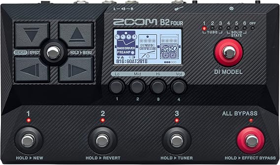 Zoom B2 Four Multi Effect Bass Pedal for Stage Studio and Recording