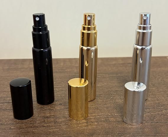 3 Adet Doldurulabilir Cep Parfüm Spreyi Gold Silver Black Renk Cam Parfüm Şişesi 10ML