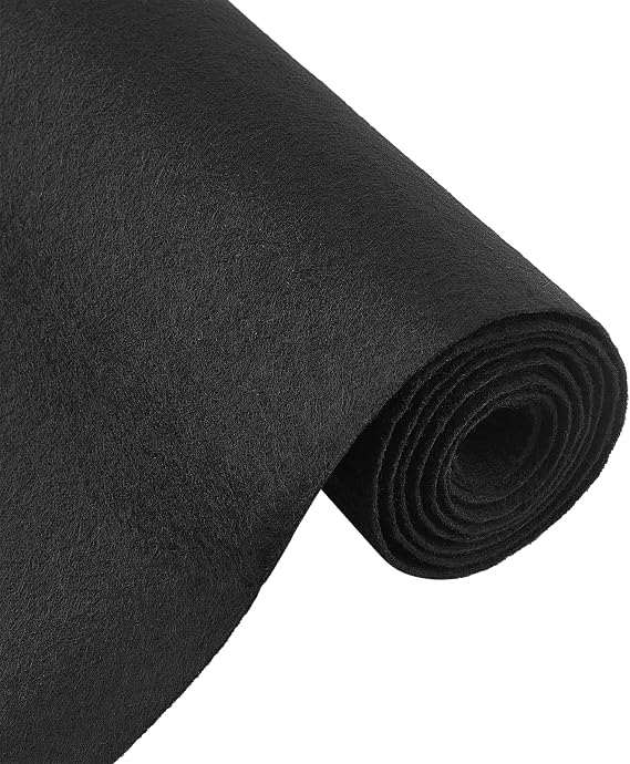 BENECREAT 300x40cm/118.1x15.7 in Felt Fabric Roll, Black, 0.9mm Thick