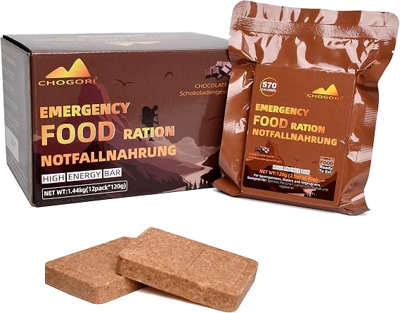 Emergency Food, 20 Years, 6,840 Kcal, 12 Bags, Chocolate Flavor
