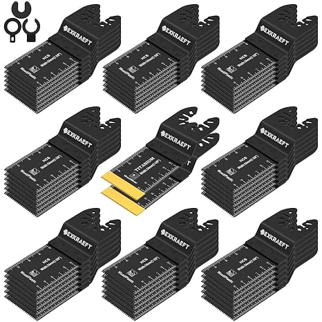 EXKRAEFT 50 PCS Multi Tool Blades, 2PCS Titanium Multitool Blades for Matel