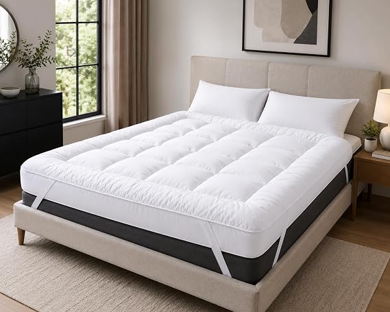 HOTEL QUALITY(Microlite) MICRO FIBER MATTRESS TOPPER THICK 5 CM, BOX STITCHED ANTI ALLERGENIC-183X200cm