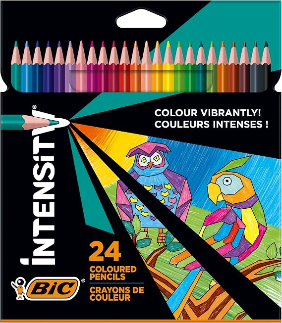BIC Color Up Üçgen Kuru Boya Kalemi, 24'lü Kutu