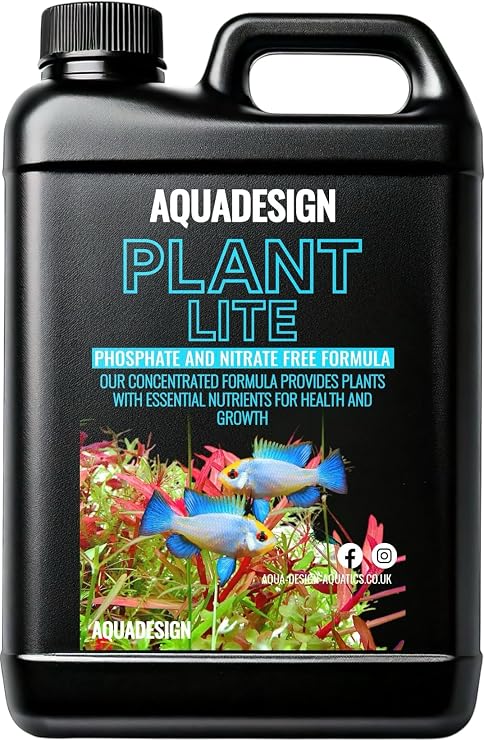 AquaDesign PLANT LITE 2500ML Aquarium Plant (Nitrate & Phosphate Free) Liquid Fertiliser - Fish Tank Plant Food