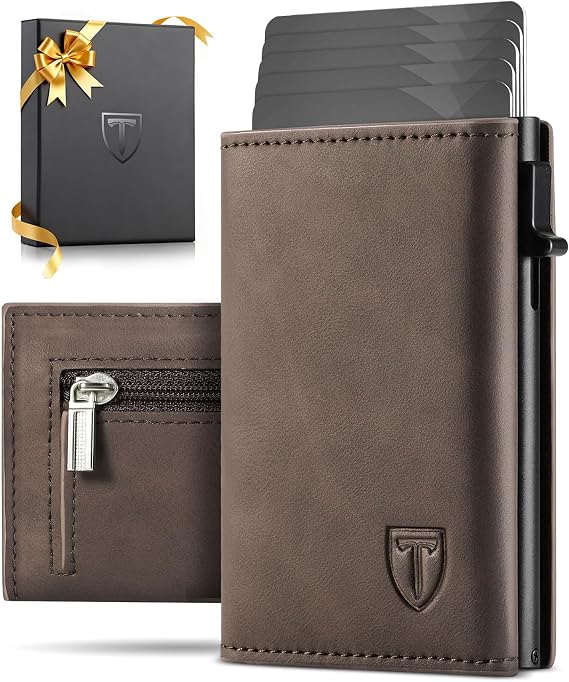Men's RFID Blocking Wallets, Card Holder Men - Brown