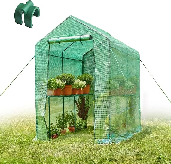 Premium Large Walk In Greenhouse 195x195x125cm Garden Grow house PE Garden Greenhouse Corrosion-resistant Weatherproof and UV protection