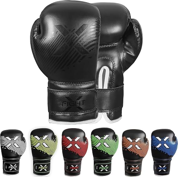 Kids Boxing Gloves Junior 4oz, 6oz Training Boxing Gloves for Girls and Boys Fighter Boxing Gloves MMA PU Leather Sparring Boxing Gloves Set for Children (Full Black, 6oz)