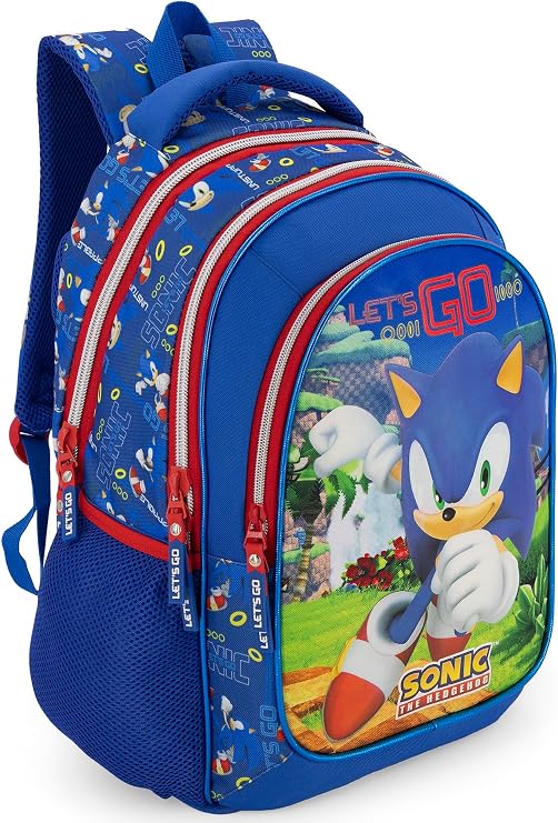 Clondo School Backpack for Children Primary School Backpack 43 x 33 x 20 cm – Multi-Pockets – Ergonomic Backrest, Padded Straps, Bottle Carrier Pockets, Large Capacity and Brilliant Design, Sonic 26