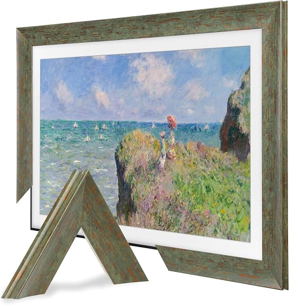 TV Guard Frame TV Bezel, Compatible With Samsung The Frame TV, 55 Inch, Aged Green, Suitable for Wall Mounted Televisions