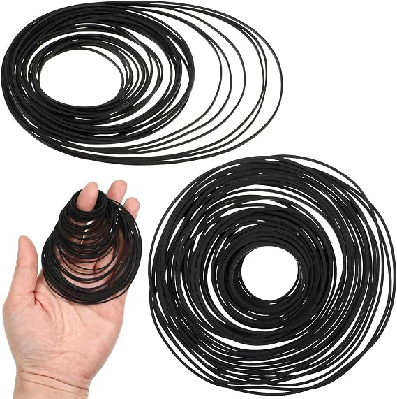 80Pcs Recorder Rubber Belts Cassette Player Belts Replacement Kit Recorder Repair Maintenance Mix Flat Cassette Tape Machine Rubber Belt 40-135 mm for DVD CD LD VCR Repeater Drives (Width 0.7mm & 1mm)