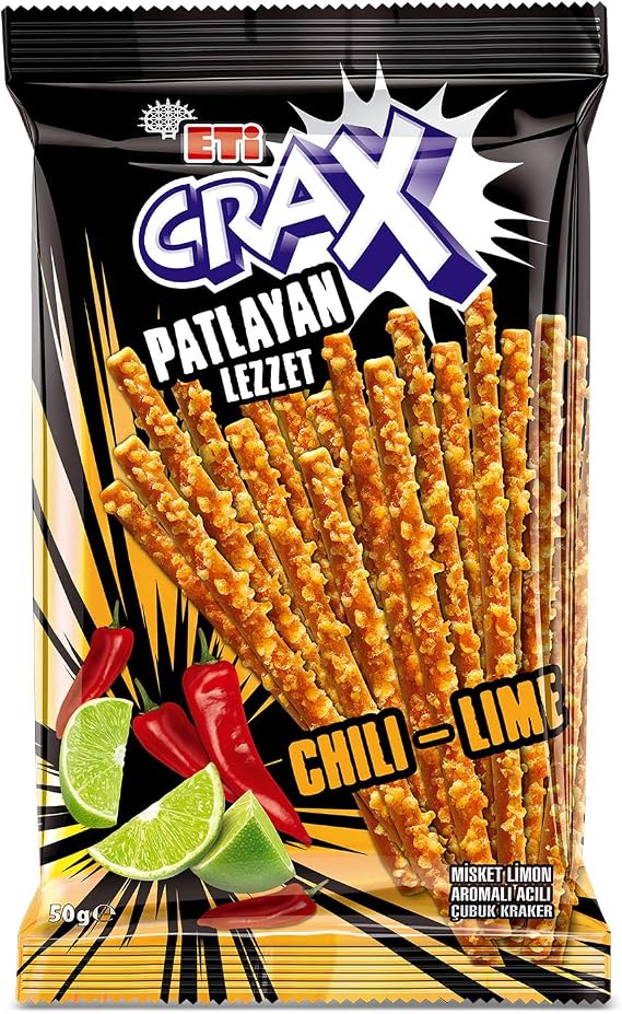 Eti Crax Patlayan Lezzet Chili Lime Çubuk Kraker 50 g x 20 Adet