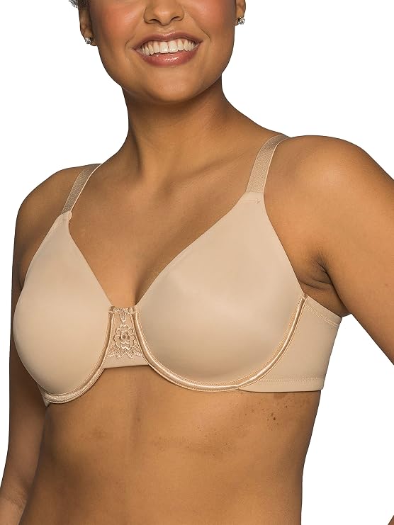 Vanity Fair Women's Beauty Back Smoothing Minimizer Bra, Minimizes Bustline up to 1.5", Unpadded Cup H, Damask Neutral, 46D