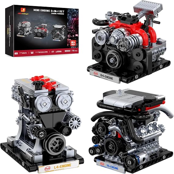 JMBricklayer 3-in-1 Model Engine Kit for Adults V6 B4 L4 Building Set 60023