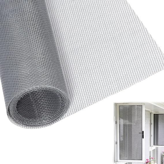 Window Netting for Insects – 250cm x 120cm Fly Screen Mesh for Windows & Doors, 1.6mm x 1.6mm Fine Mesh, Durable & Breathable Insect Net, Easy to Cut DIY Mosquito Screen, Keep Flies & Bugs Out, Grey