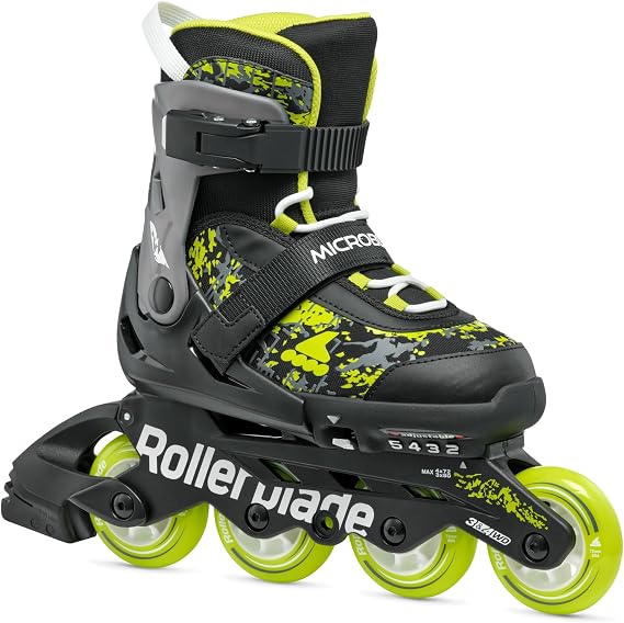 Rollerblade MICROBLADE SL, Inline-Skates Kinder Unisex, Fitness Inliner, Schwarz/Lime