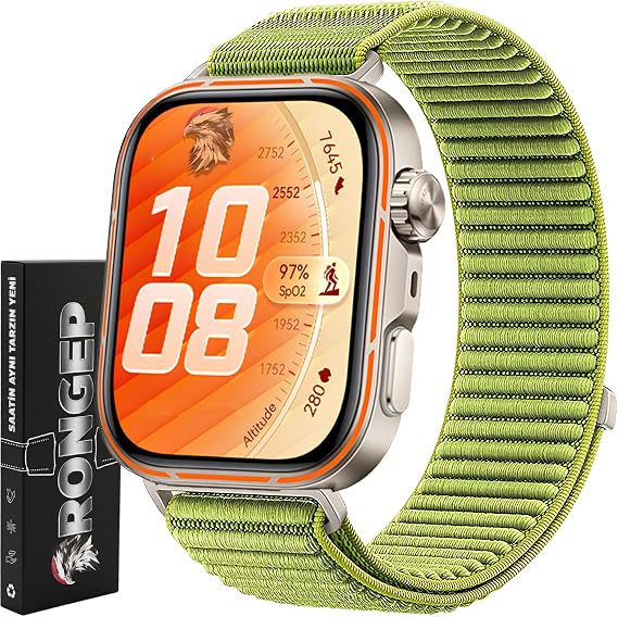 Rongep Huawei Watch Fit 4/4 Pro/Fit 3 ile Uyumlu Mountain Loop Kordon 1. Sınıf Dokuma Kumaş Metalik Bağlantılı Fıt 4 Kayış Premium Yumuşaklıkta Terletmeyen Yedek Fit 4 Pro Kordon