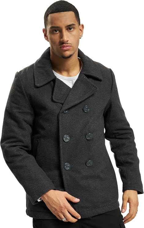 Brandit Oversize Pea Coat Jacket BLACK